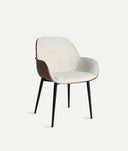 SILLA BEESD MADERA NATURAL Y TAPICERÍA GRIS