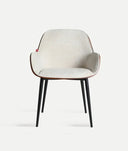 SILLA BEESD MADERA NATURAL Y TAPICERÍA GRIS