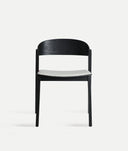 SILLA BORKEN MADERA COLOR NEGRO Y TAPIZADA GRIS