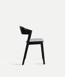 SILLA BORKEN MADERA COLOR NEGRO Y TAPIZADA GRIS