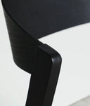 SILLA BORKEN MADERA COLOR NEGRO Y TAPIZADA GRIS