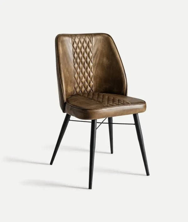 Silla BROUSE en cuero color camel - Sillas - El Workshop - cuero