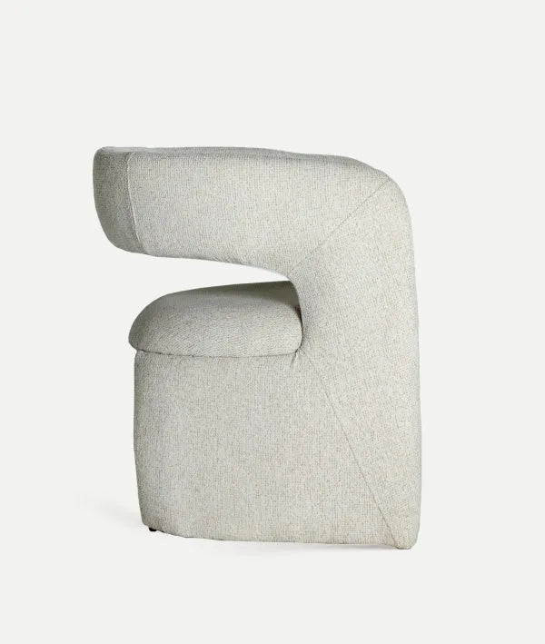 HONEG stoel in beige polyester, eigentijdse stijl en comfortabel