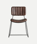 Silla ISSERT marrón en cuero marrón y patas negras