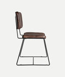 Silla ISSERT marrón en cuero marrón y patas negras