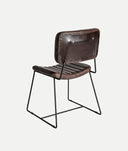 Silla ISSERT marrón en cuero marrón y patas negras