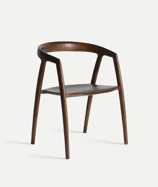 SILLA LABRIT marrón en madera clásico con toque contemporáneo, respaldo y brazos integrados