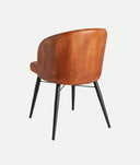 Silla LUARD tapizado en piel cuero marrón y patas negras