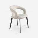 Silla tela blanco sobre fondo gris de estudio