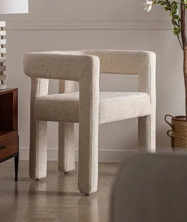 Silla VESTNES tapizada en poliester blanco - Sillas - El Workshop - poliéster