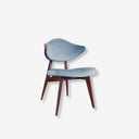 silla estilo mid centrury modern tapizada color celeste