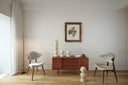 silla estilo mid centrury modern tapizada color blanco