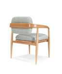 silla de roble claro macizo tapizado
