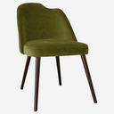 silla moderna tapizado color verde y base negra