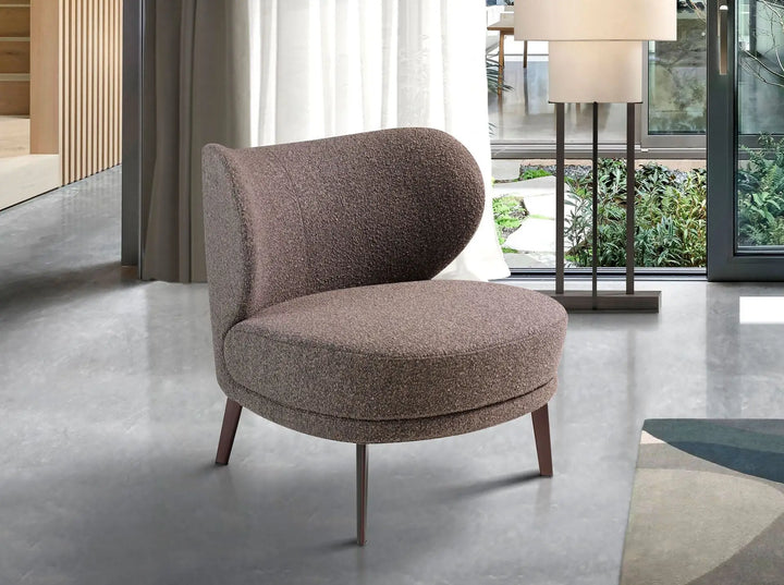 Brown fabric armchair