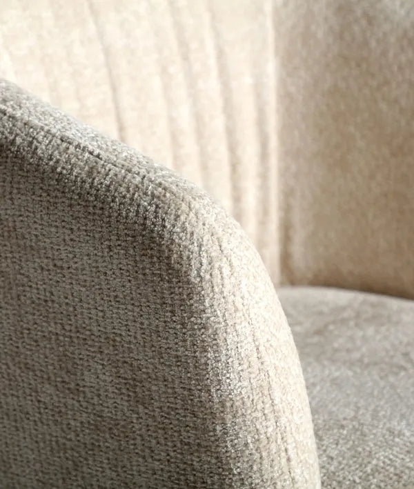 BELLAC fauteuil in beige polyester