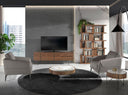 sillón contemporáneo tapizado en piel vacuno gris topo, estructura firme y diseño sofisticado


