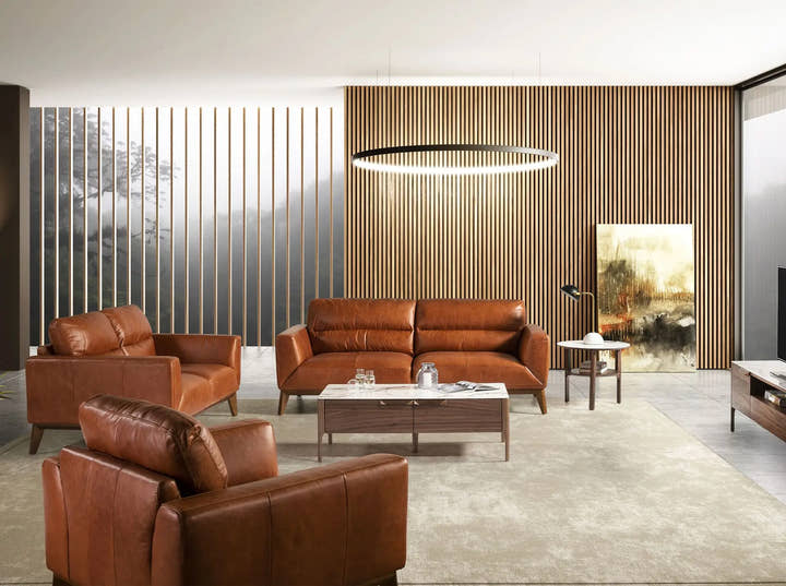 Sillón piel marrón - Sillón - El Workshop - 102x96x86cm