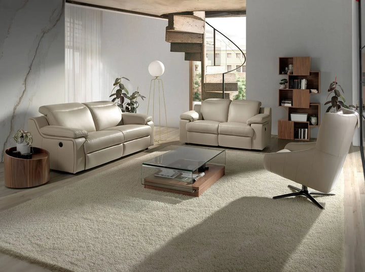 Sillón giratorio piel gris taupe - Sillón - El Workshop-76X90X100Cm