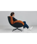 DRAAIBARE STOEL MARRAKECH comfortabele draaistoel met eigentijdse stijl in zwart met afwerking