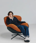 DRAAIBARE STOEL MARRAKECH comfortabele draaistoel met eigentijdse stijl in zwart met afwerking