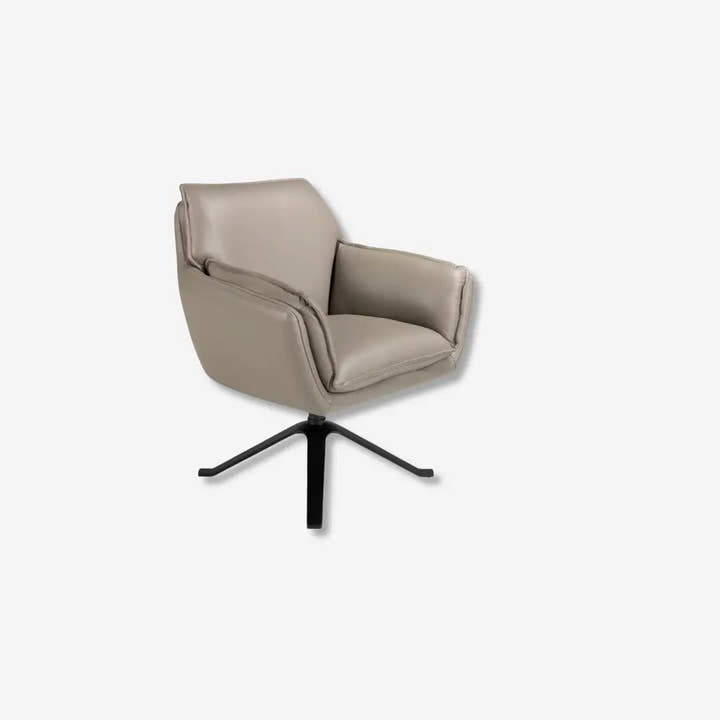 Sillón giratorio piel gris oscuro - Sillón - El Workshop - 77x74x90cm