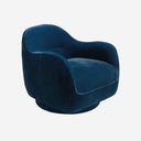 Sillón giratorio terciopelo azul oscuro - Sillón - El Workshop-
