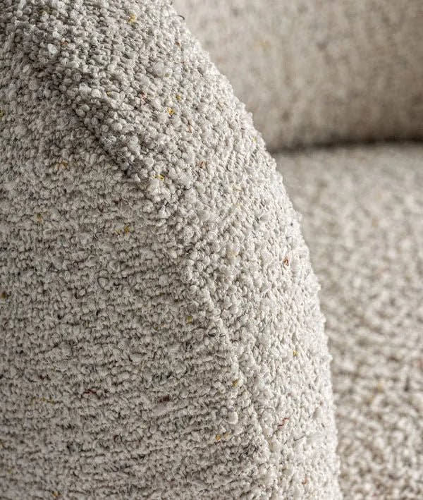 Sillón giratorio VAYRES tapizado en bouclé blanco, estilo minimalista - Sillones - El Workshop - algodón bouclé