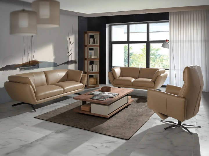 Sillón relax giratorio piel arena - Sillón - El Workshop-79X83X108Cm