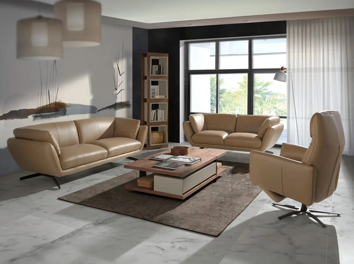 Sillón relax giratorio piel arena - Sillón - El Workshop-79X83X108Cm