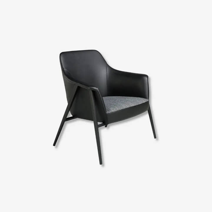 Sillón tela gris y polipiel negro - Sillón - El Workshop - 80x72x79cm