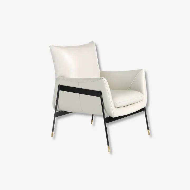 Sillón piel gris perla - Sillón - El Workshop - 67x75x87cm