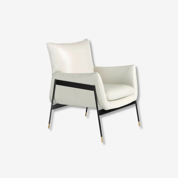 Pearl gray leather armchair