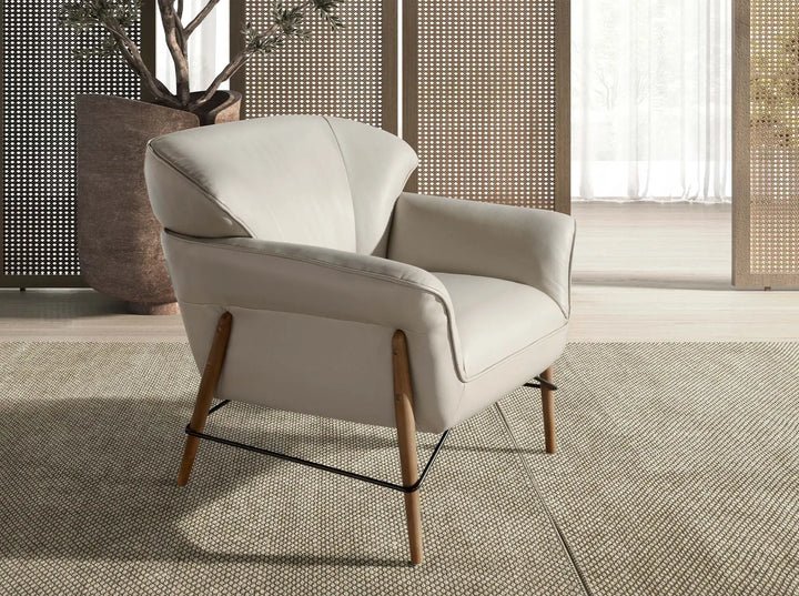 Sand leather armchair