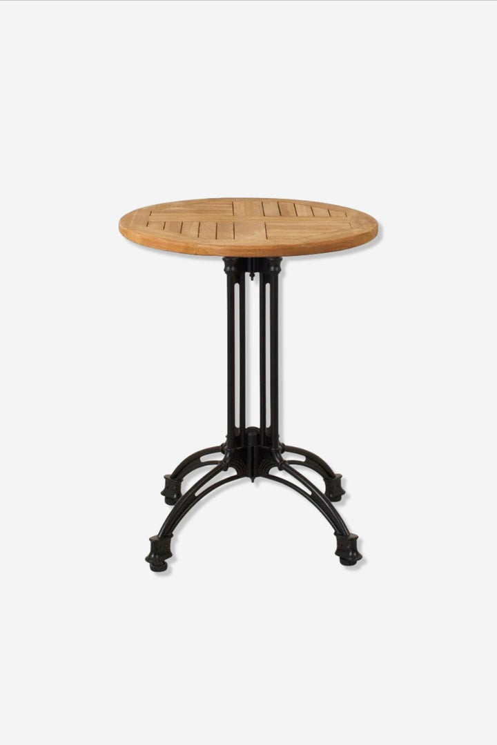 Sobre de mesa teca Ø60 cm sobre fondo gris de estudio