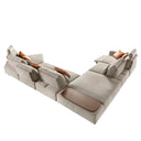 Sofá chaise longue relax modular derecho tela arena, foto de producto (4)