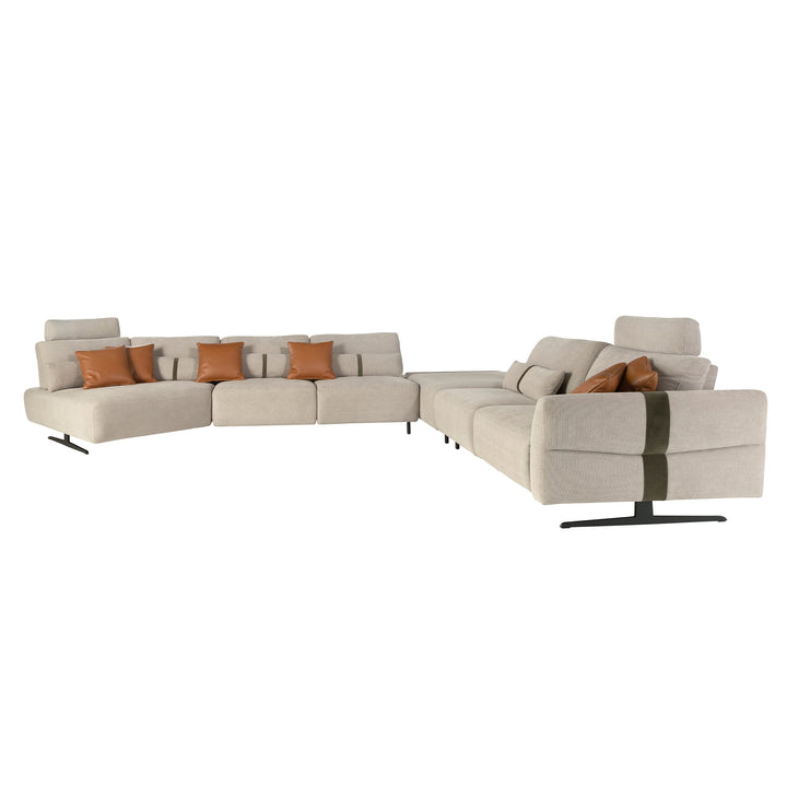 Sofá chaise longue relax modular izquierdo tela arena, foto de producto