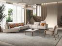 Sofá chaise longue relax modular izquierdo tela arena en ambiente decorado (2)