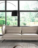 3-seater taupe leather sofa