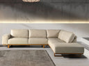 sofa estilo moderno con patas de madera clara rinconero