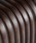 Reposapiés GLADYS tapizado en cuero marrón de alta calidad