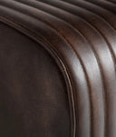 Reposapiés GLADYS tapizado en cuero marrón de alta calidad