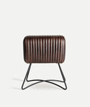 GLADYS poef van bruin leer