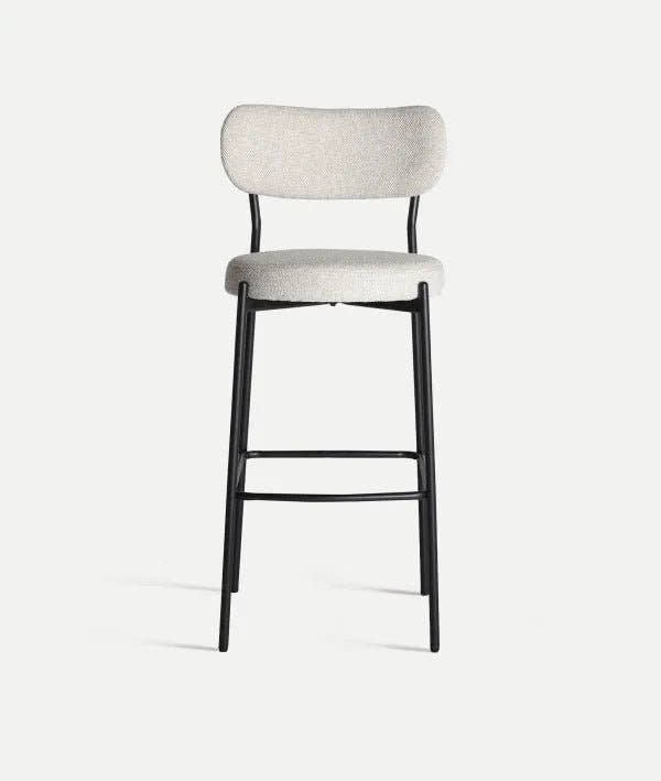 Taburete SEGONZAC tapizado en blanco roto - Taburetes altos - El Workshop - poliéster