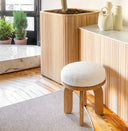 banco taburete lou tapizado boucle blanco moderno