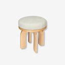 banco taburete lou tapizado boucle blanco moderno studio silva