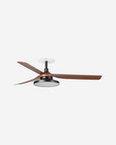 ventilador de techo con luz de acero y abs negro mate ø132 cm