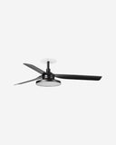 ventilador de techo con luz de acero y abs negro mate ø132 cm, vista 2