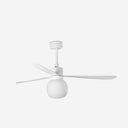 ventilador de techo con luz de acero y cristal ø132 cm 20 w 2700 k 3 palas, vista 2