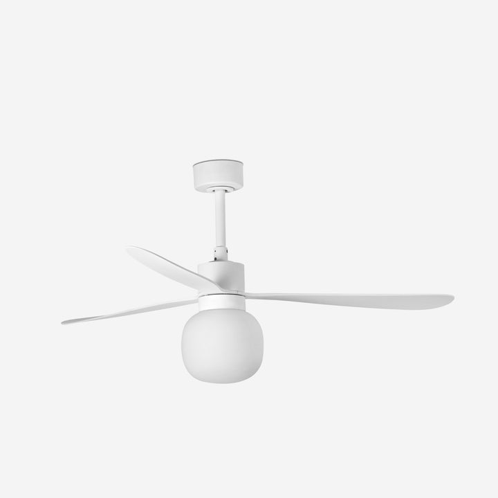 ventilador de techo con luz de acero y cristal ø132 cm 20 w 2700 k 3 palas, vista 2